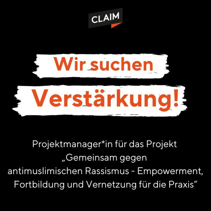 Projektmanager*in für das Projekt „Gemeinsam gegen antimuslimischen Rassismus – Empowerment, Fortbildung und Vernetzung für die Praxis“